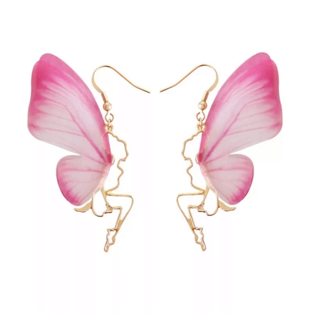 Pink Butterfly Earrings